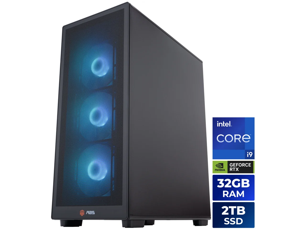 ABS Stratos II Aqua Prebuilt Gaming PC - Windows 11 - Intel Core i9-14900KF - GeForce RTX 5070 Ti 16GB - DLSS 4 - 32GB DDR5 - 2TB NVMe SSD