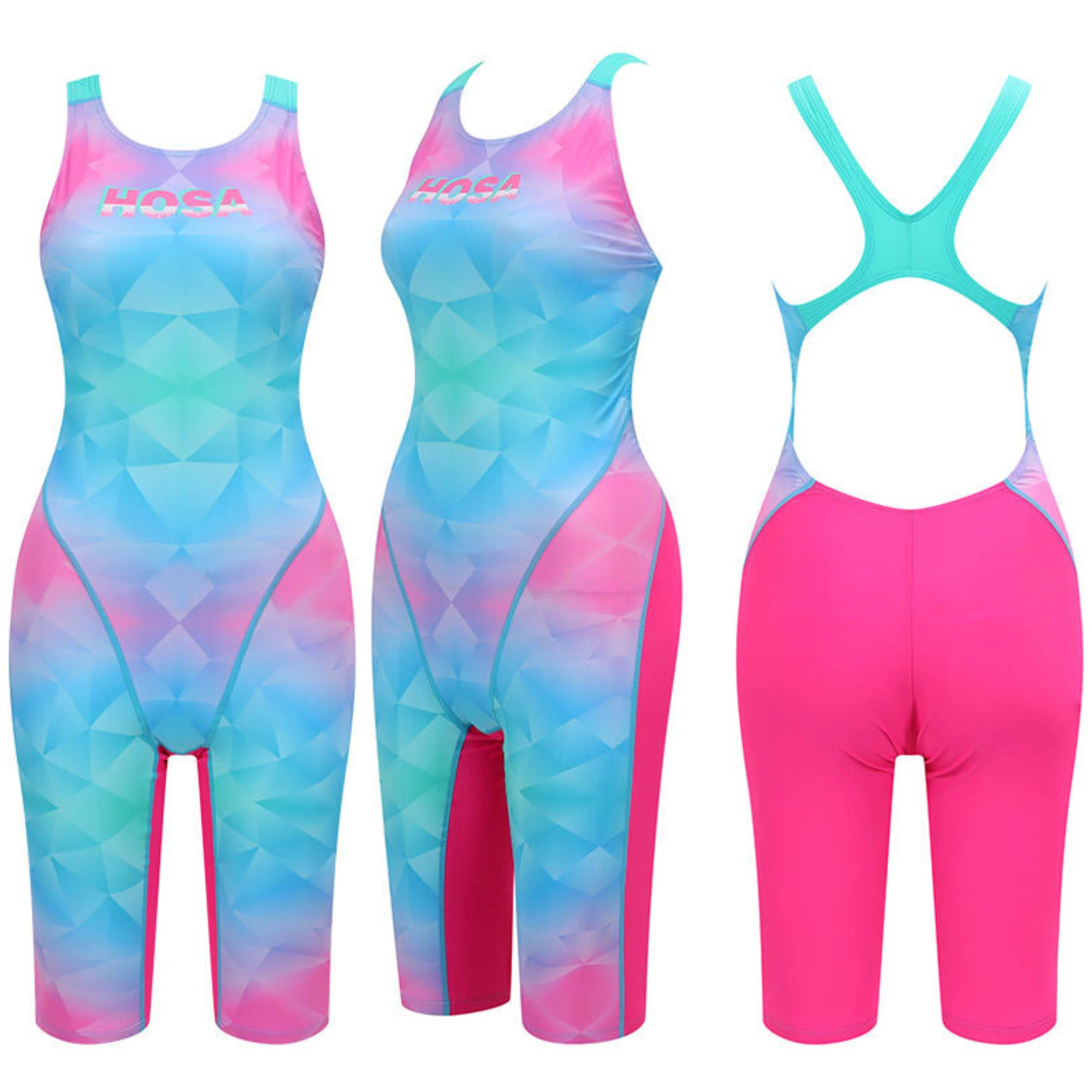 hosa-profional-cetition-one-piece-swimsuit-long-five-part-women's-adult-bal-swimwear-for-youth-and-adults