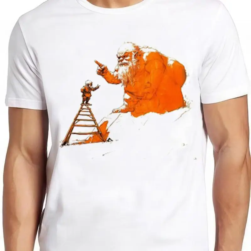 Гном на лестнице и гигантский эскиз, юмористическая забавная подарочная футболка 2228