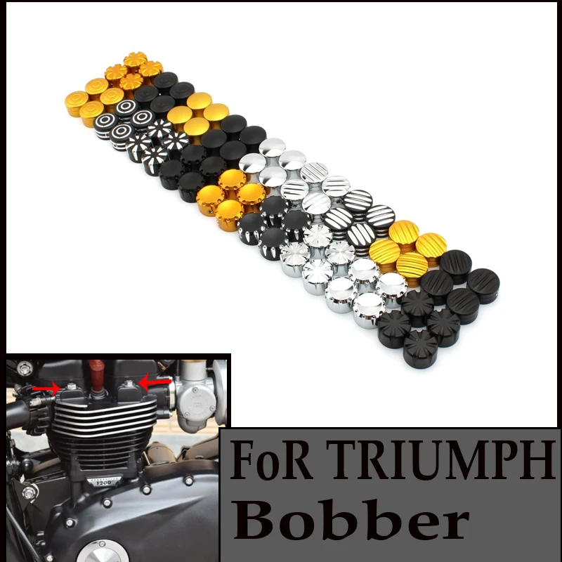 

for Triumph Bonneville Bobo T120 T100 engine screw cap bolt nut cover decoration with a six point water droplet shape