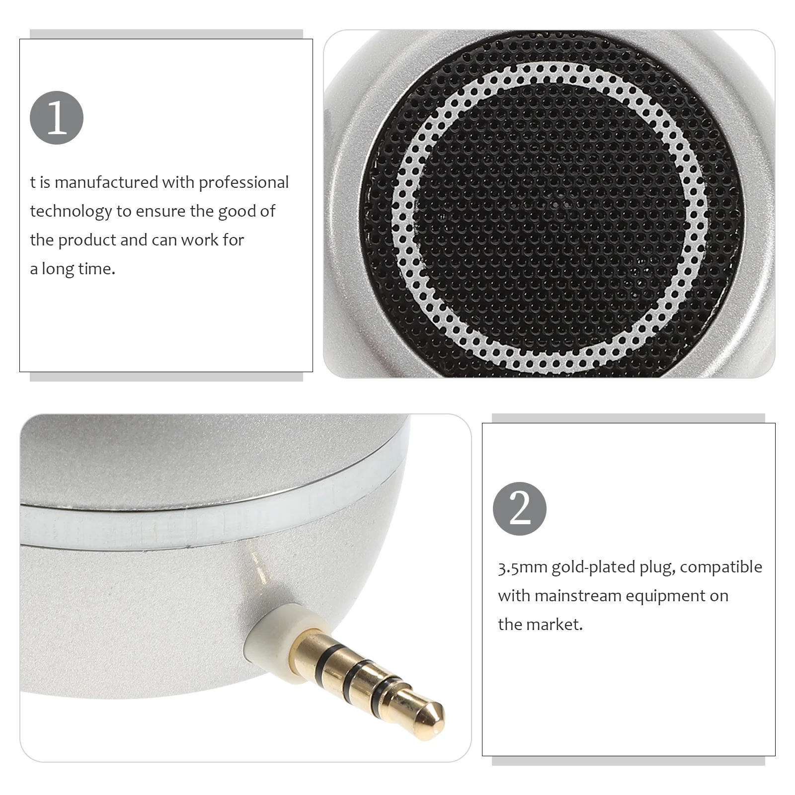 

Phone Speaker Usb Rechargeable Built-In 3.5Mm Gold-Plated Plug Aux Input Desktop External Speaker For Laptop Computer