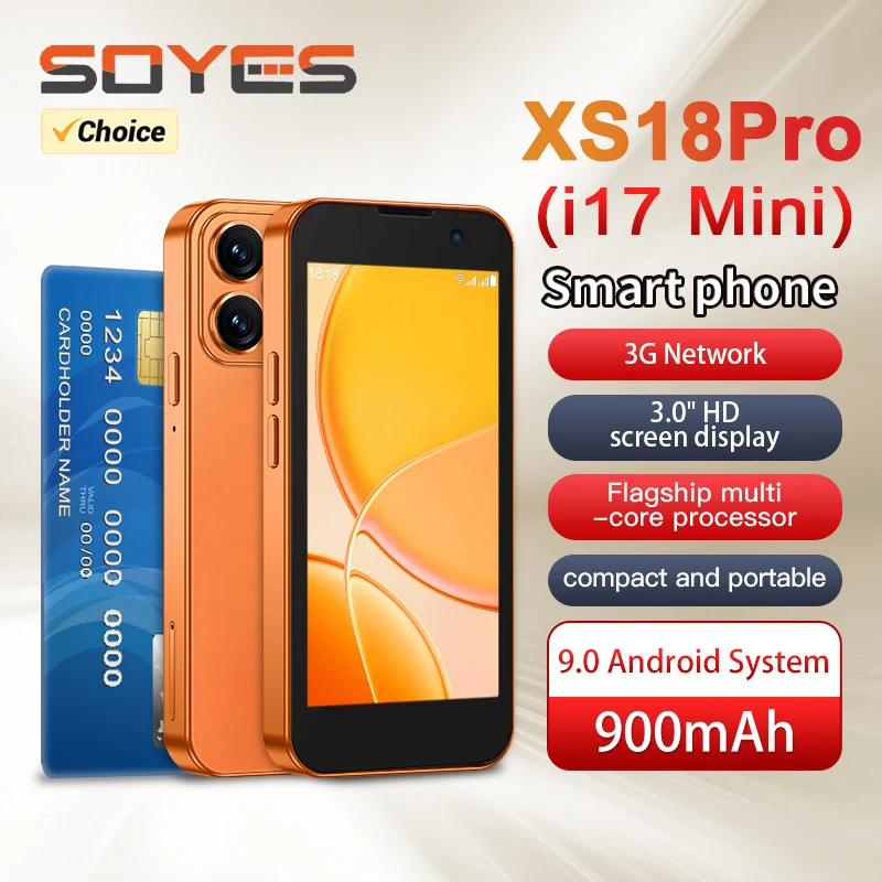 SOYES XS18Pro Mini Smartphone Android 9.0 Multi-core 3.0in 2GB RAM 16GB ROM Dual SIM Standby Dual Camera Social Media App Phone