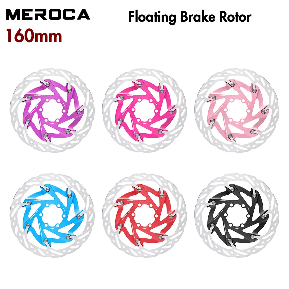 

MEROCA Bicycle Brake Disc 160MM 6bolts Bike Floating Rotor Durable Bicycle Disc Brake Rotors Bike Hydraulic Brakes Rotors