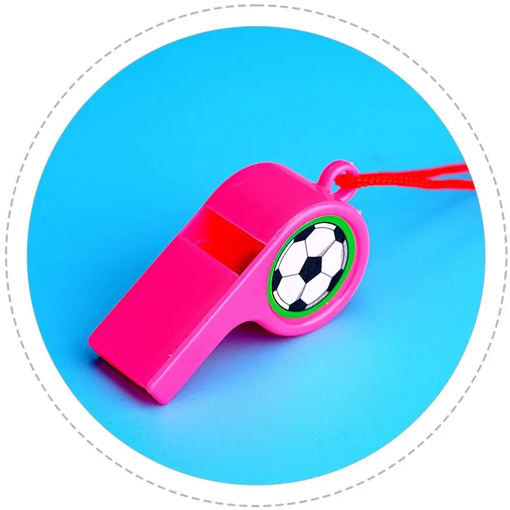 10Pcs with Rope Football Whistle Random Color 2 Styles Cheerleader Cheering Props Whistle