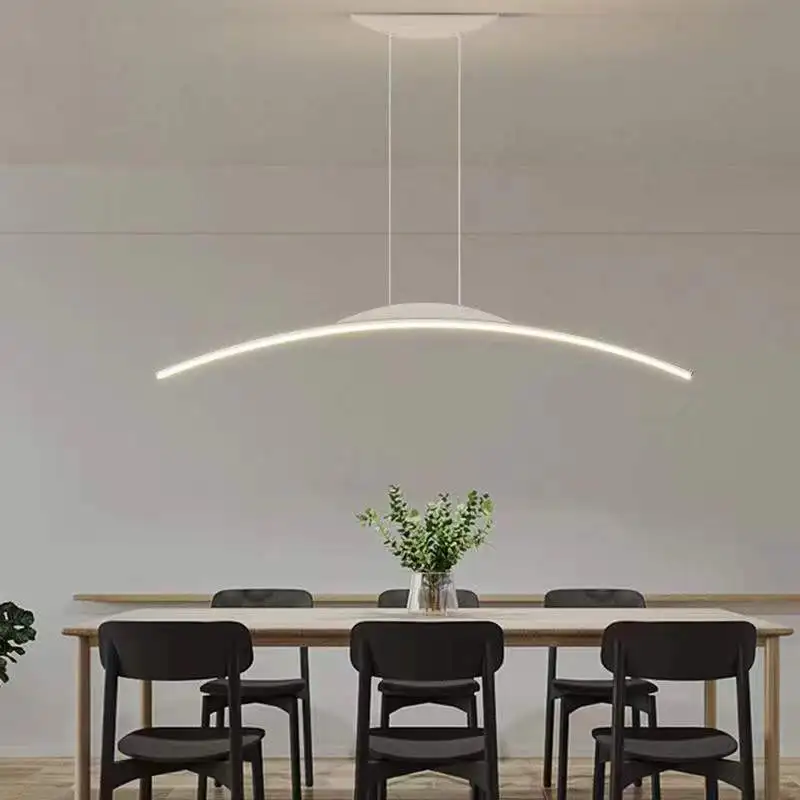 Modern Long Strip LED Pendant Lamp Hanging Light for Ceiling Dining Tables Room Home Decor Minimalist Indoor Lightings