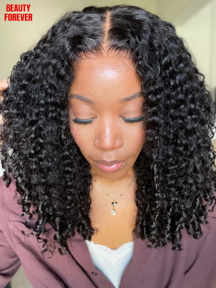 

Beautyforever Finger Coils Curly Glueless Human Hair Wig 7x5 Bye Bye Knots Pre Cut Lace Front Human Hair Wig for Women