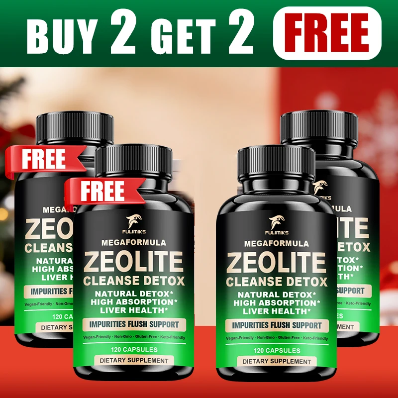 Buy 2 Get 2 Free! Zeolite Cleanse Detox Capsules, Clinoptilolite Clay for Heavy Metal & Toxin Removal, Natural Full-Body Cleanse