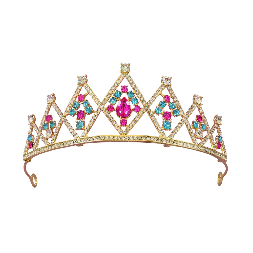 Princess Rhinestone Crown Headpiece Baroque Vintage Crown Headpiece Women's Pageant, Ball, Wedding Hair Accessory view 5
