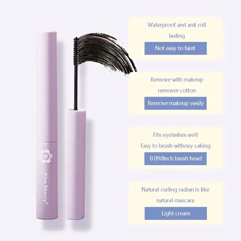 Sweatproof Curl Mascara Thick Waterproof Eyes Makeup Ultra-fine Non-smudge Cosmetic Tool Women