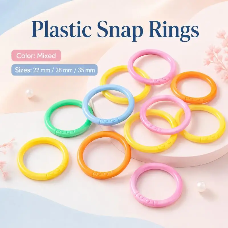100pcs Multicolor Plastic Loose-leaf Rings Binder for DIY Photo Albums & Office Binding