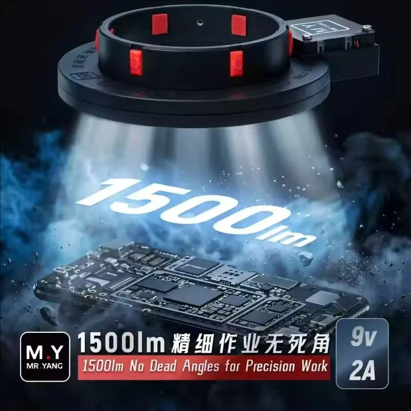 YCS MY-F01 Microscope UFO-Shaped Shadowless Lamp 1500LM 280LEDs 9V 2A For Precision Soldering Repair Tools