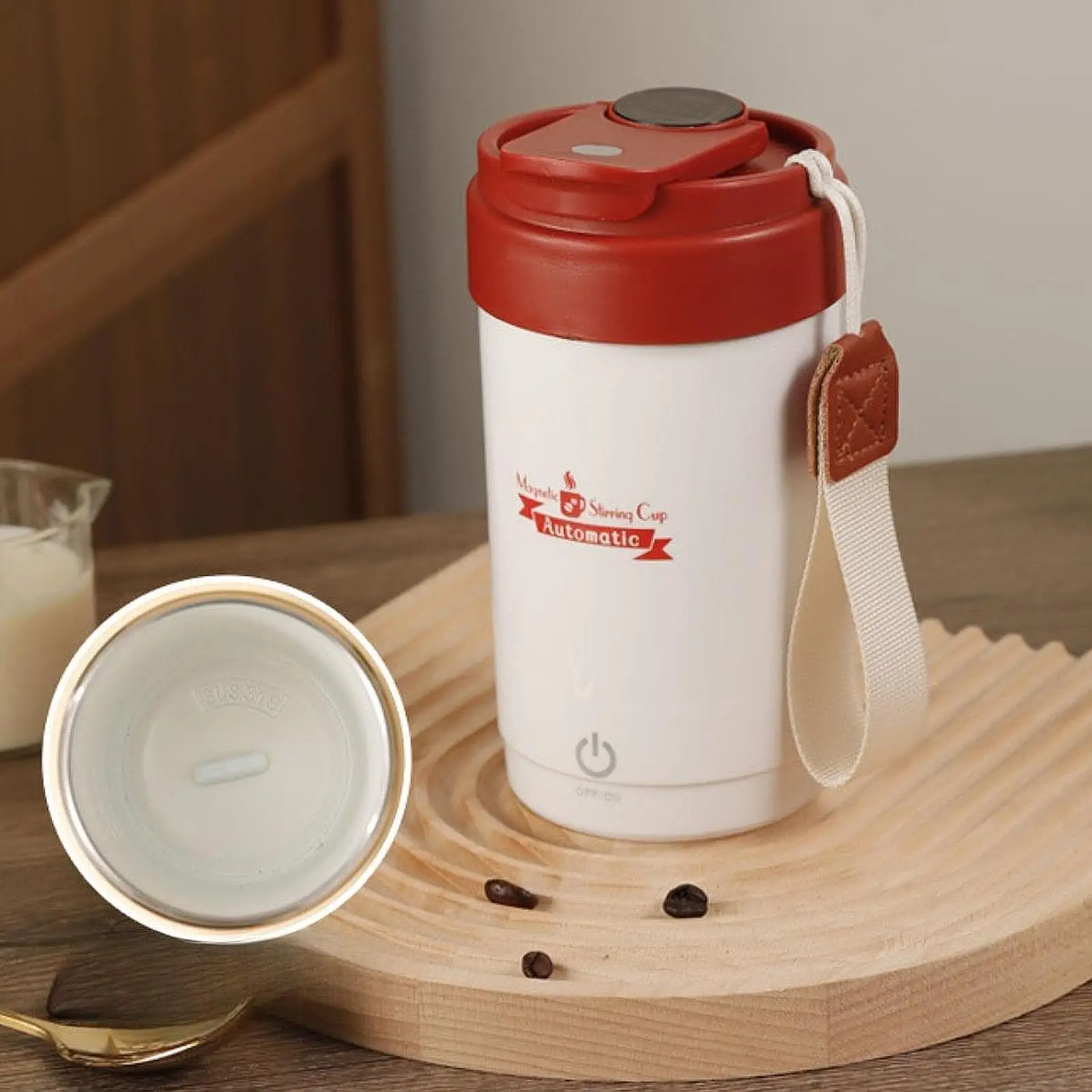Auto Stirring Mug Stainless Steel Self Mixing Coffee Tumbler Tea Electric Mixing Cup for Backpacking Gym Camping Bedroom Hiking