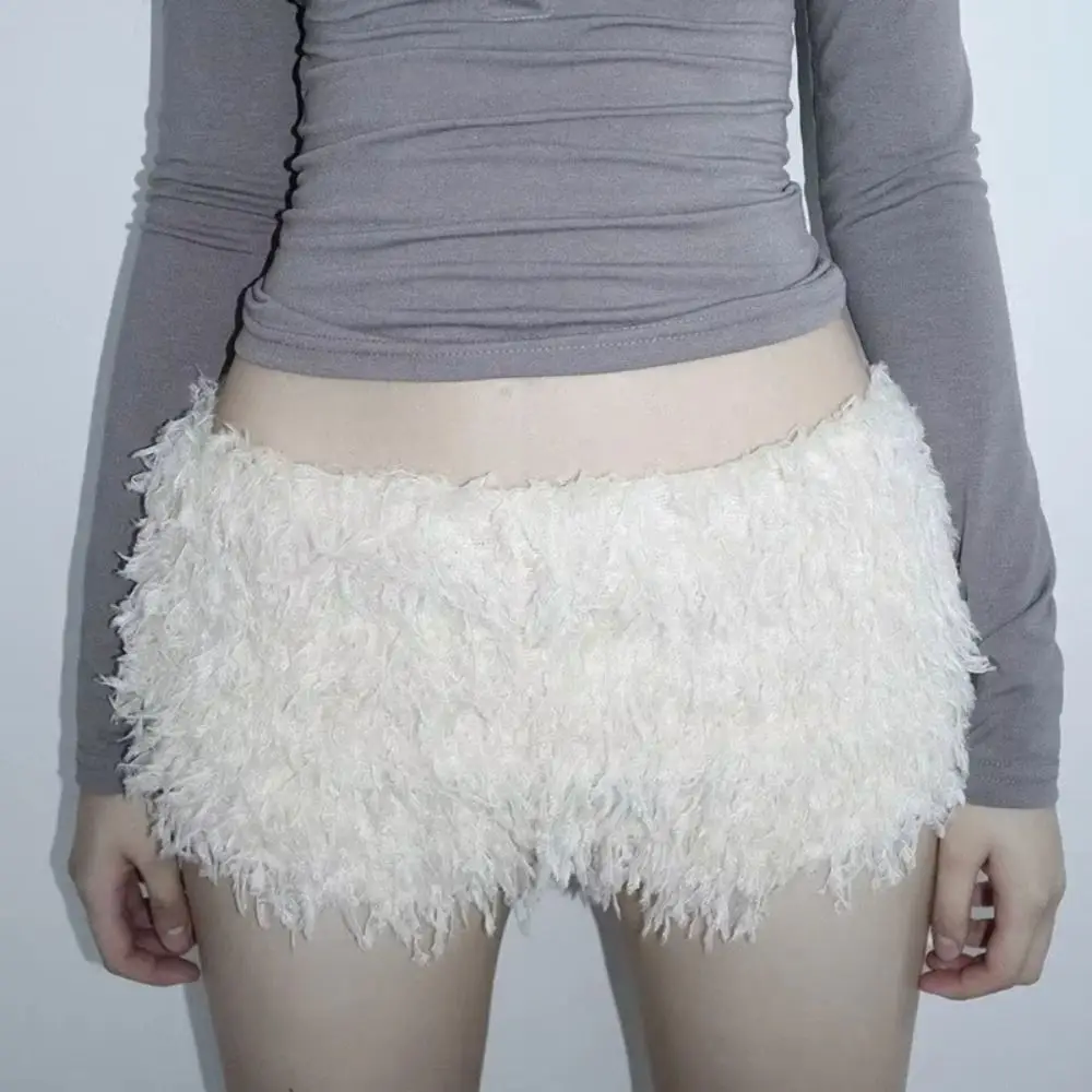 Fashion Sweet Fleece Shorts Low-rise Slim Fit Boxer Short Pants Soft Casual Tight Shorts For Women Girls