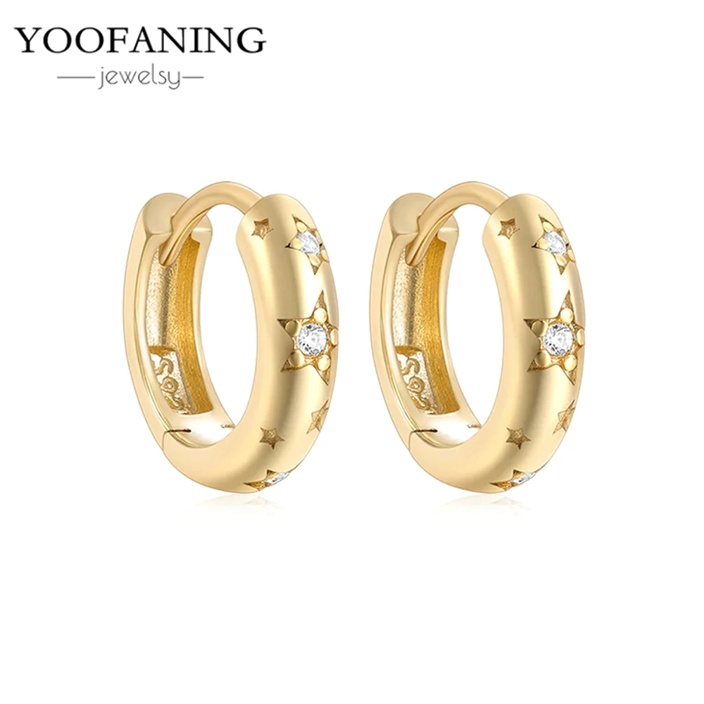 2025 New 925 Sterling Silver Needle Classic Retro Gold and Silver Ring Shaped Women's Large Earrings Party Luxury Jewelry