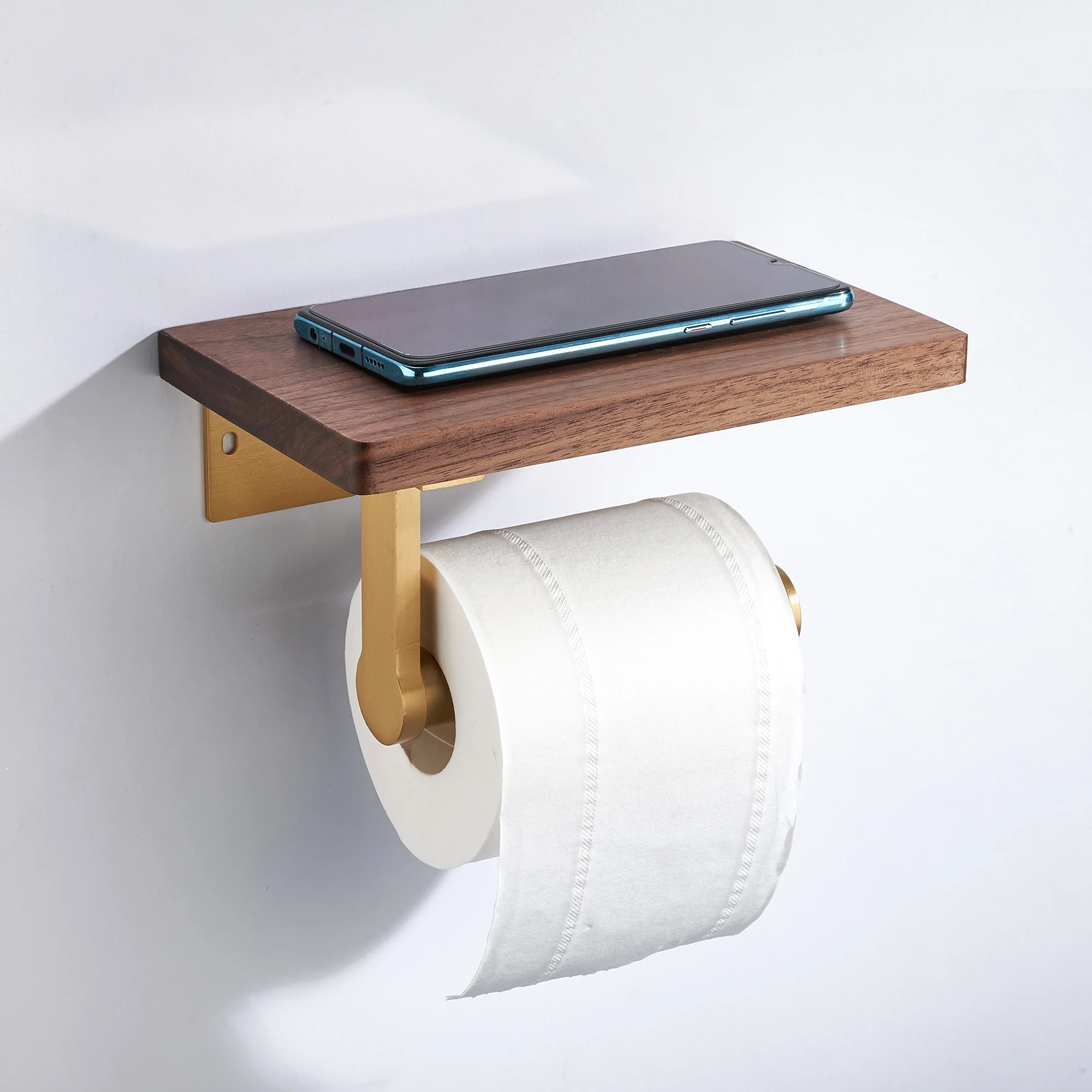 SARIHOSY Toilet Paper Holder Wood Toilet Roll Holder Bathroom Accessories kitchen Bathroom Home Storage with Phone Holder