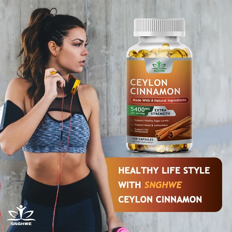 Natural Ceylon Cinnamon Capsules Nutritional Supplement - Joints, Bones, Anti-Inflammatory Support, Antioxidants Vegan