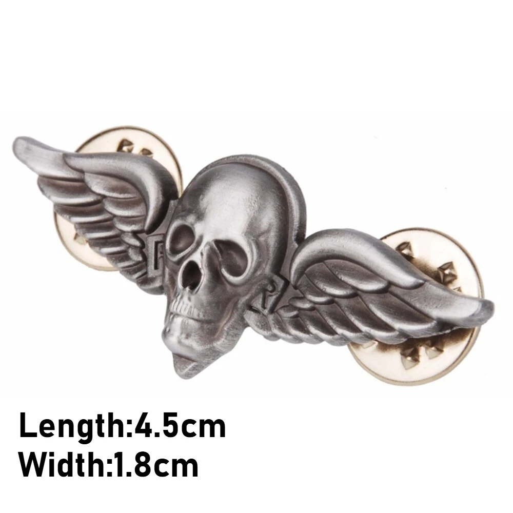 Vintage Silvery Airborne Parachute Wing Metal Badge Pin Personalized Military Enthusiast Badge Collection Decoration Crafts
