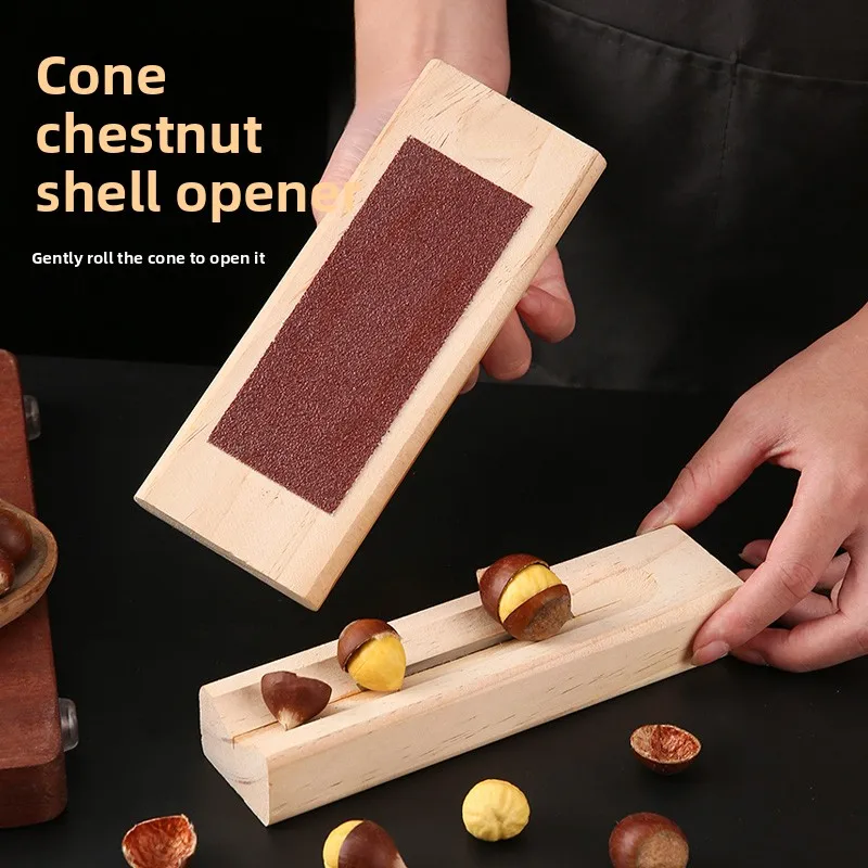 2025 New Chestnut can opener, solid wood peeler, raw chestnut, lotus seed machine, household cross shaped chestnut opener tool
