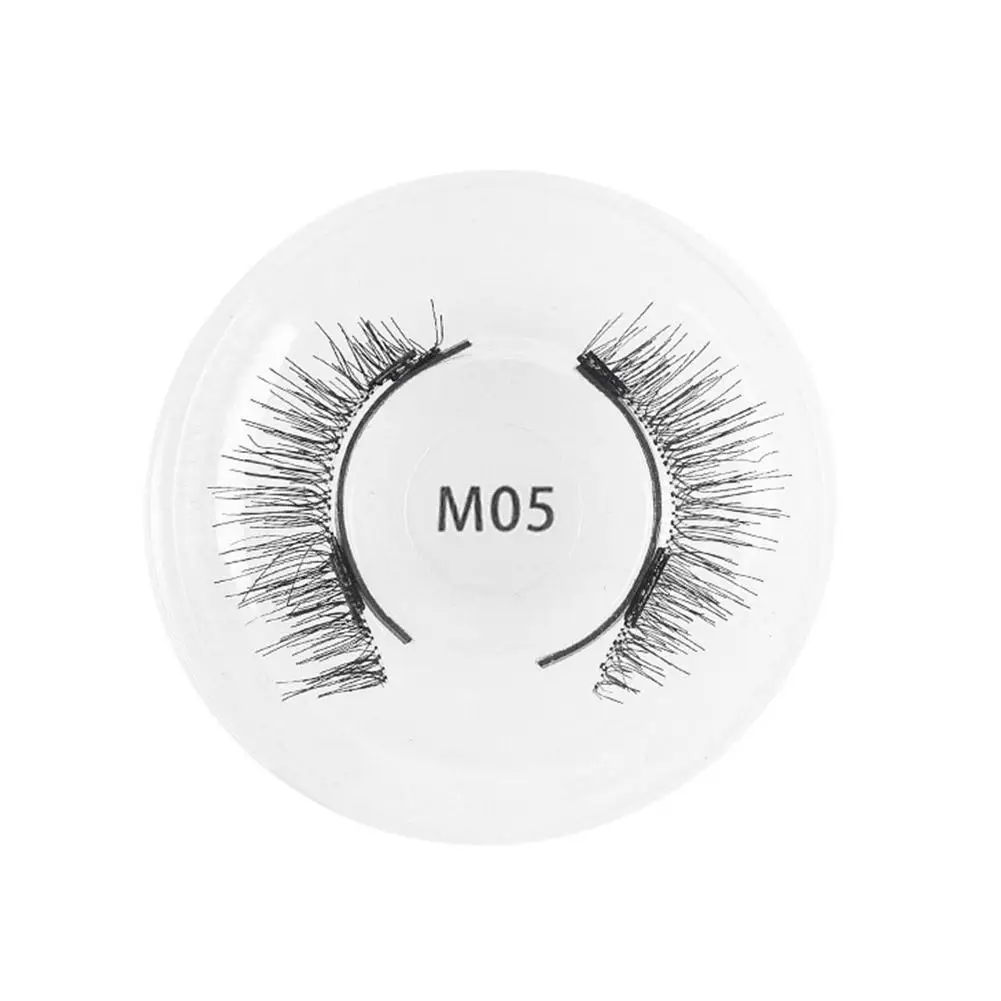 1 Pair Magnetic Eyelashes Reusable No Glue Needed False Eyelashes with Magnetic Tweezers Curly Faux Lashes Makeup