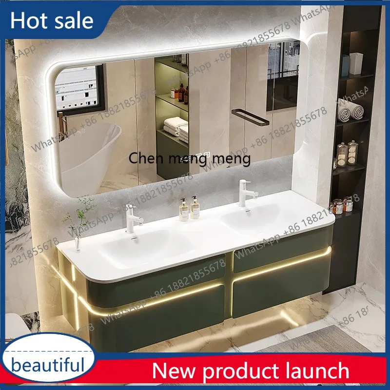 

A13 Integrated double basin bathroom cabinet combination hand wash basin washbasin toilet