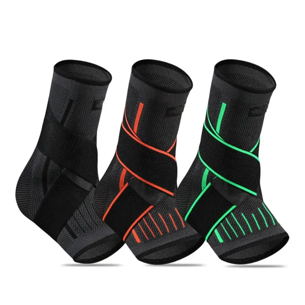 Black Green Orange Ankle Support Nylon Adjustable Ankle Compression Support Comfortable Elastic Ankle Brace Unisex