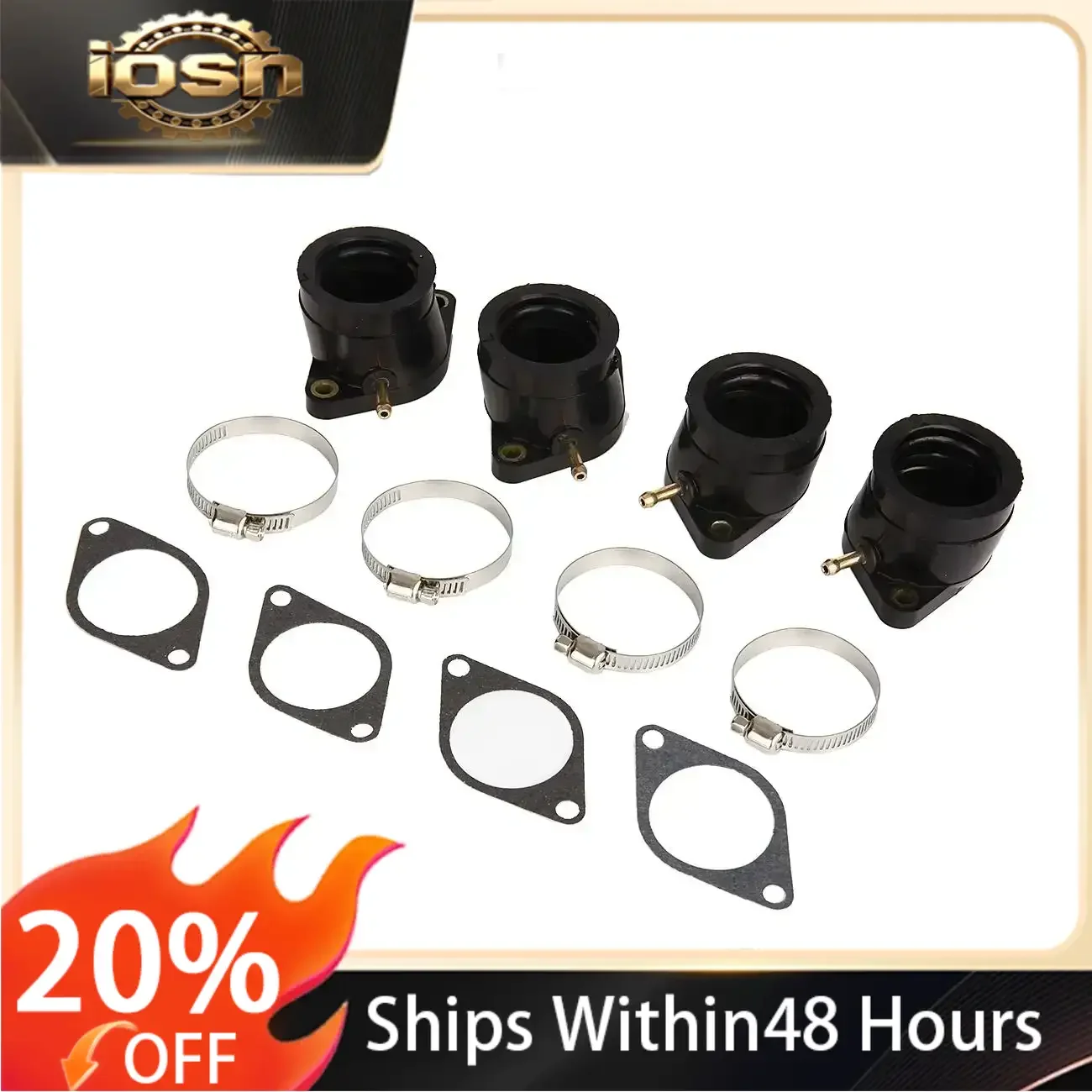 iosn 4 pcs Carburetor Intake Manifold Boot Adapter for Yamaha XJ650 XJ750 Maxim Seca 1981 1982 1983 5G2135860200  5G2135960100