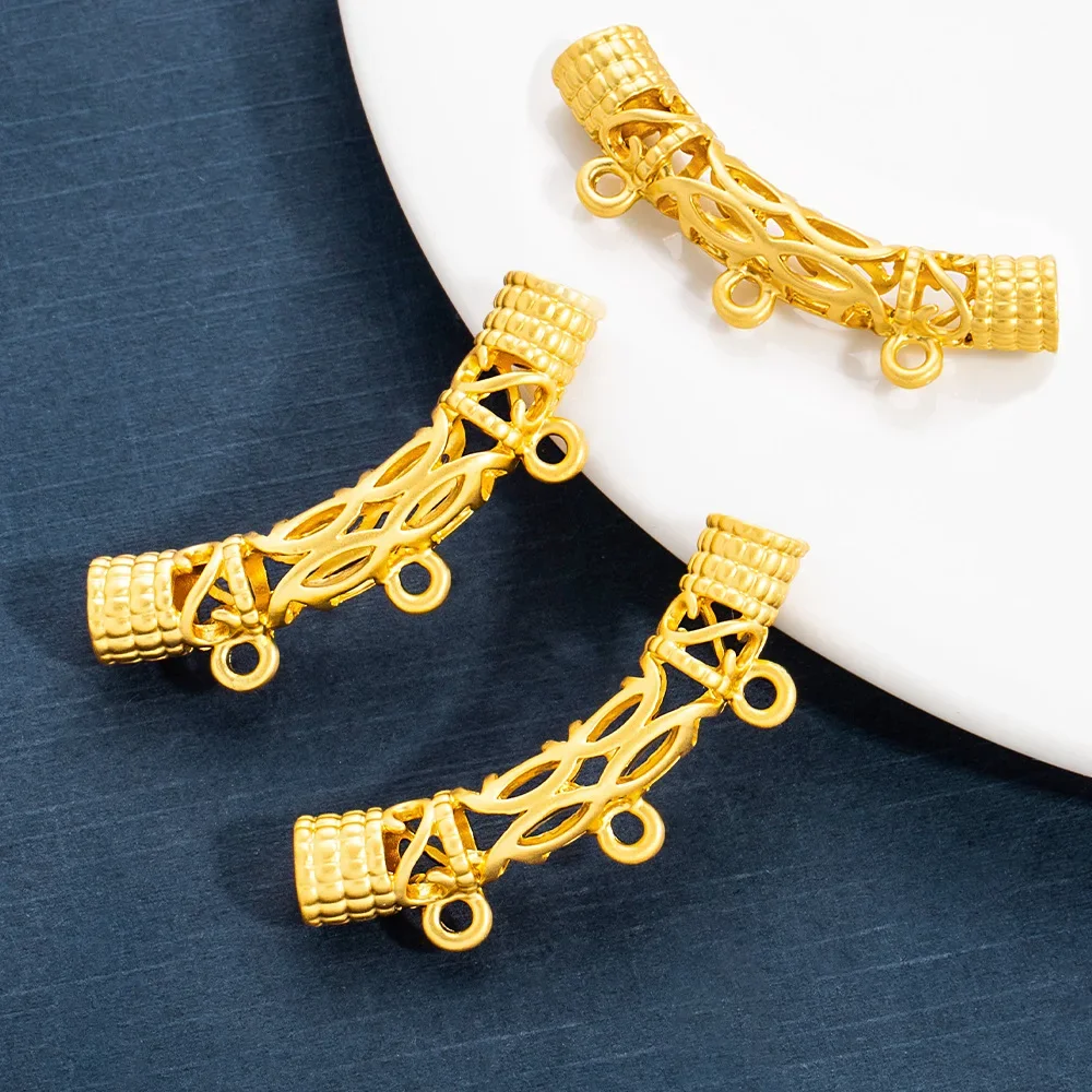 

Тканая веревка Xiangyun, модные аксессуары для одежды своими руками, матовый золотой колокольчик, выдолбленная изогнутая труба