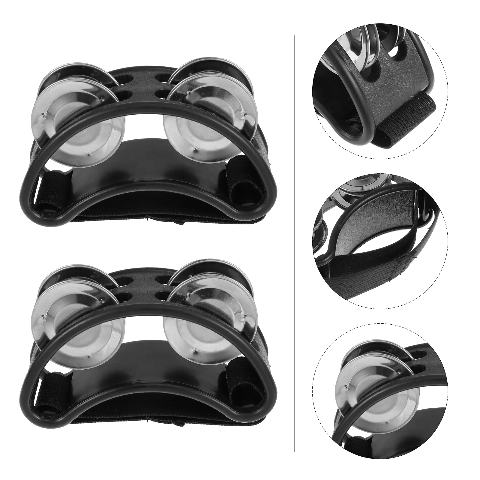 2 Pcs Pedal Bell Foot Tambourine Music Toys Jingle Bells Plastic Portable Drum Instrument