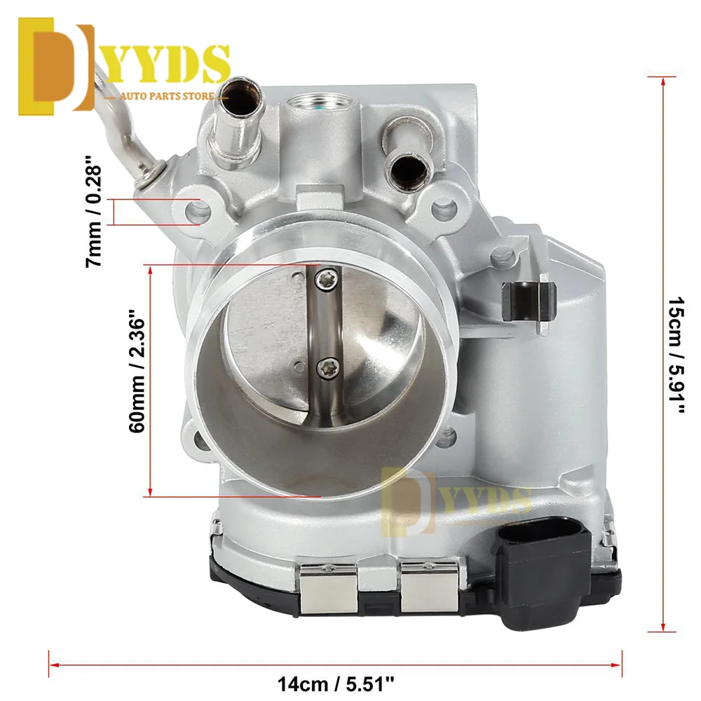 

60mm Throttle Body For Hyundai Creta IX25 Elantra i30 Veloster Kia Soul K2 K3 1.6L Throttle Valve Bore OE 0280750630 351002B220