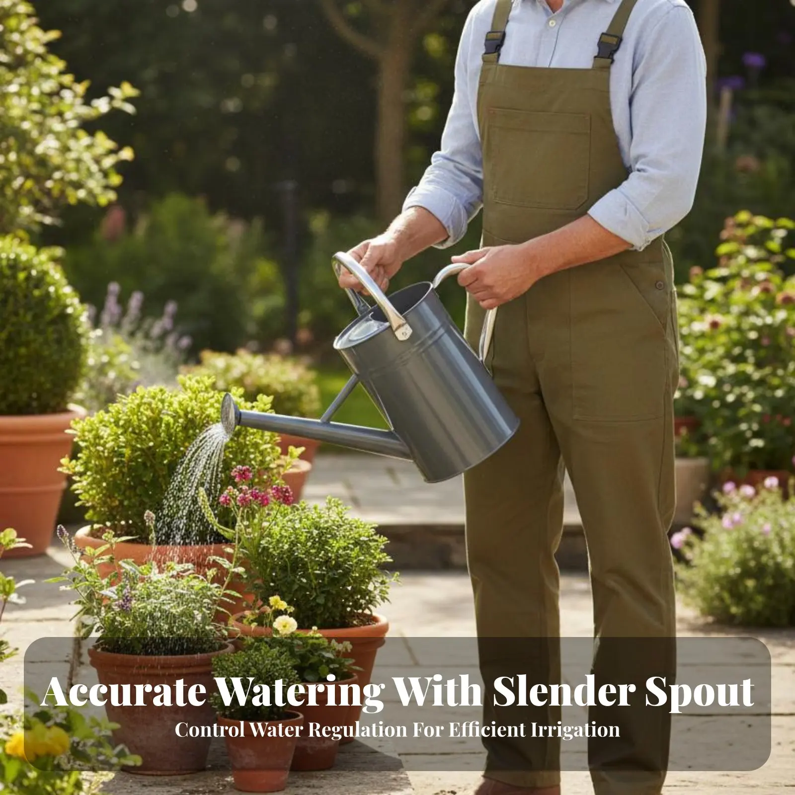 5L Garden Watering Pot Leak-Resistant Design Watering Can with Sprinkler Head Plant Waterer Gentle Shower Shower Head Gardening