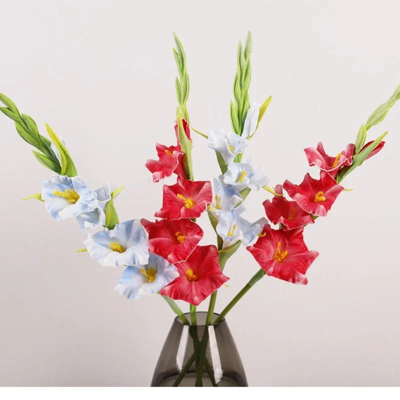 High Quality Simulation Gladiolus Branch PU Fake Flowers Cafe Decor Artificial Flower Shopping Mall Decoration Red Gladioluses