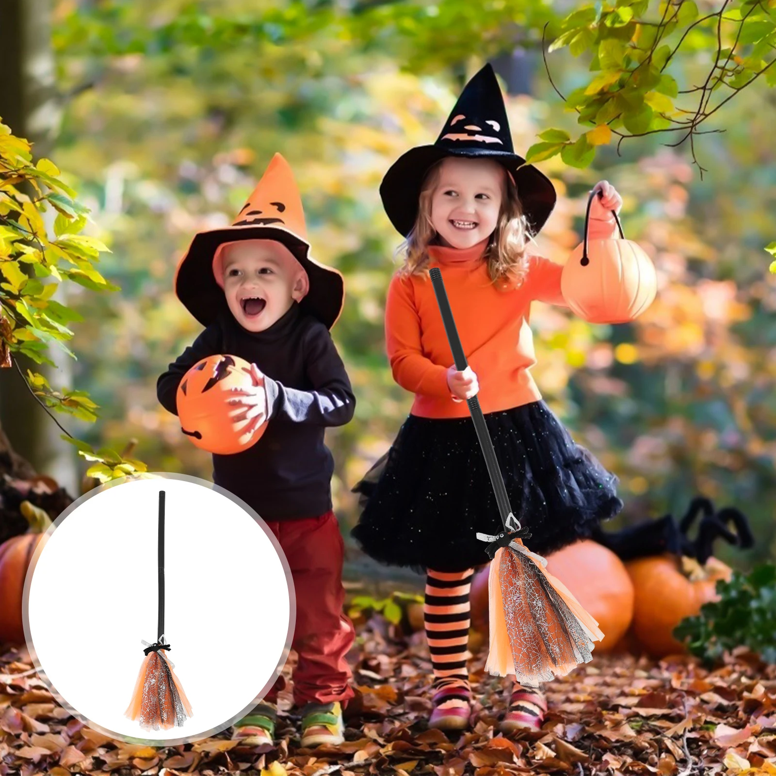 

Halloween Witch Broom Cosplay Prop Magical Witch Broomstick Costume Accessory Halloween Party Decorations