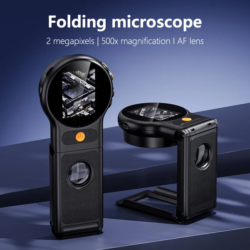 Handheld intelligent electron microscope with 500x high-definition magnification for children's science experiments