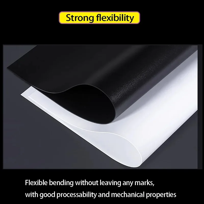 Double Sided Frosted PP Sheet White Black 0.3-2mm Thick 100-300mm Model Board DIY Craft Material