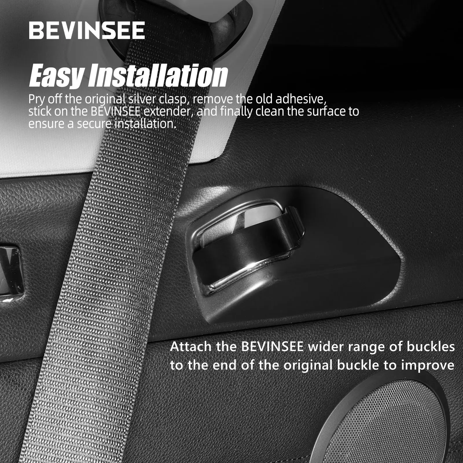 BEVINSEE Aluminium Seatbelt Handover Fix Attachment Extender for BMW E92 3 Series 2005 2006 2007 2008 2009 2010 2011 2012 2013