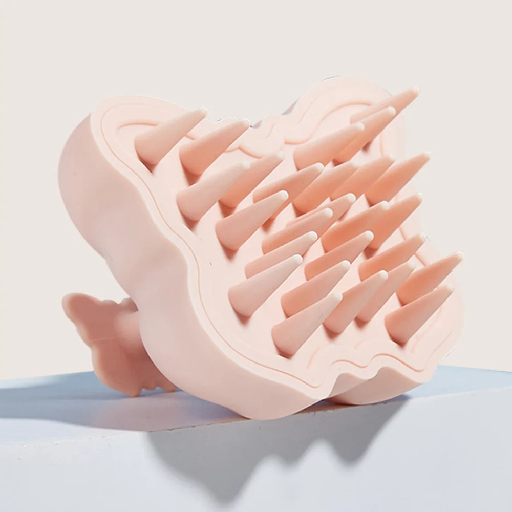 فرشاة غسيل الشعر من السيليكون، مدلك فروة الرأس على شكل فراشة، ناعمة ولطيفة للشامبو، أداة العناية بفروة الرأس #1