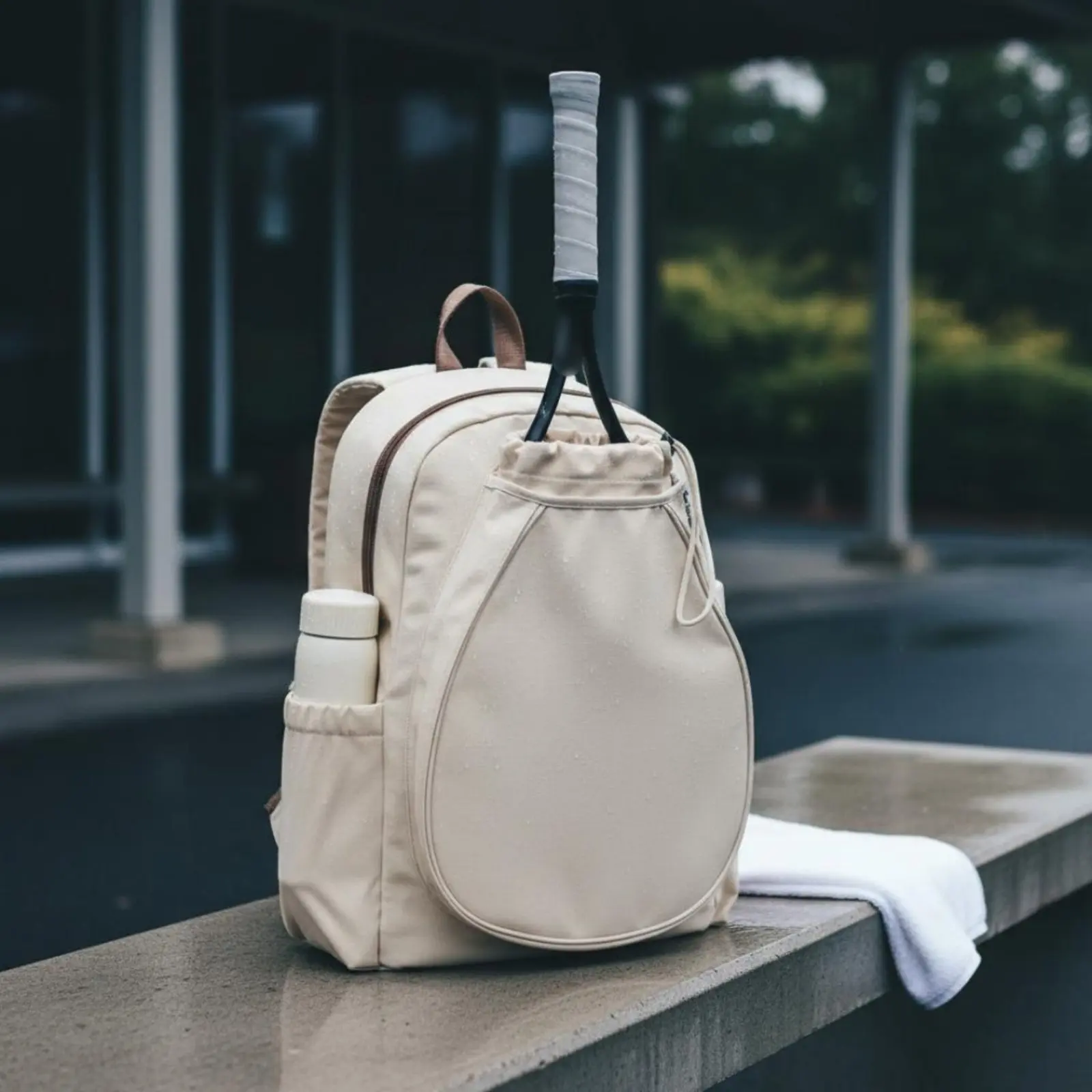 

Racket Sport Backpack Water-Resistant Pickleball Bag Badminton Racket Bag Multifunctional Sports Daypack Drawstring Closure