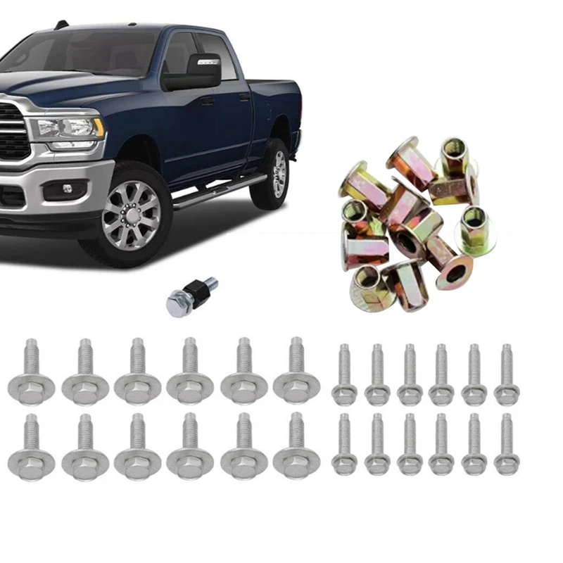 Car Tubular Side Step Hardware Kit Metal 68193128AB For Dodge RAM 1500 2500 3500 2013-2023 Foot Bar Screws Car Accessories