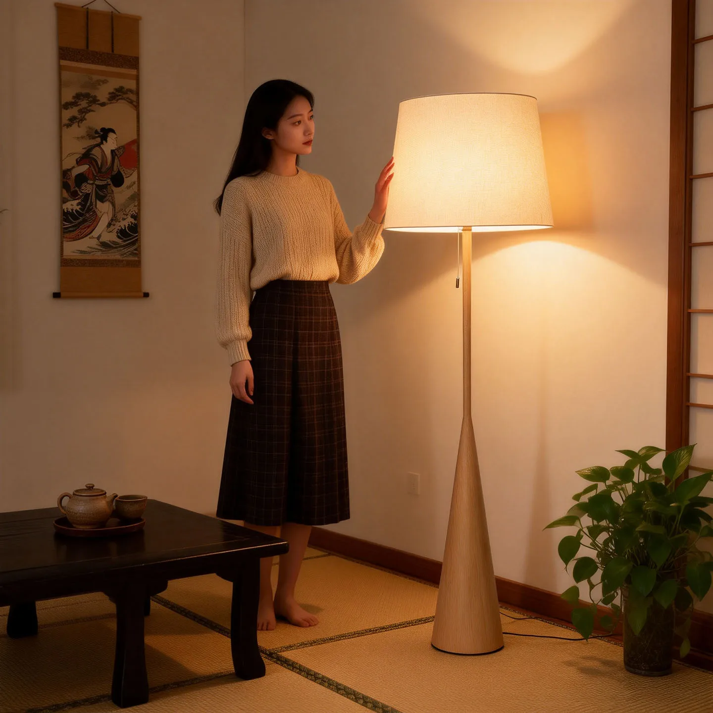 High-end living room floor lamp sofa edge antique ornaments designer minimalist light decoration