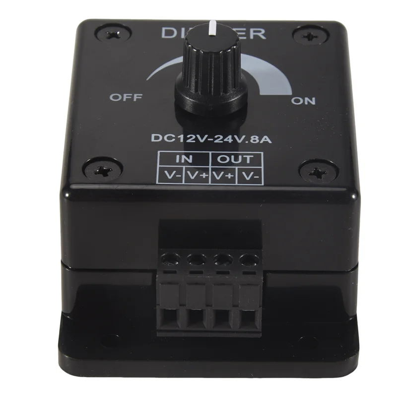 Черный светодиодный диммер, 12 В постоянного тока, 24 В, 8 А, регулируемая яркость, лампа, драйвер полосы, одноцветный светильник, контроллер питания