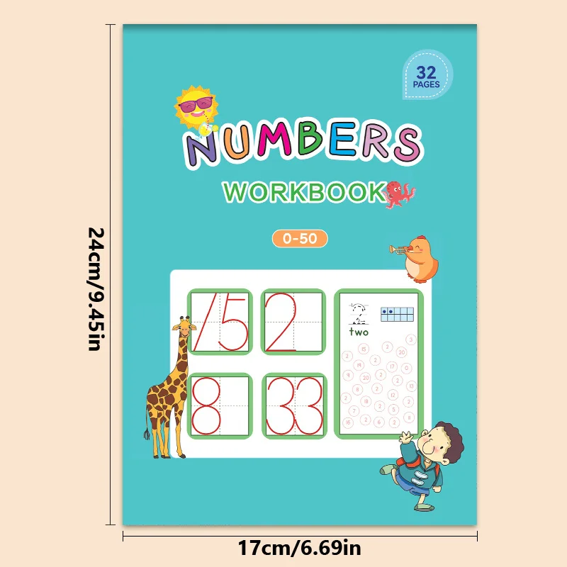 My First Number Workbook: 0-50 Tracing & Counting – 32 Pages for Ages 3-6