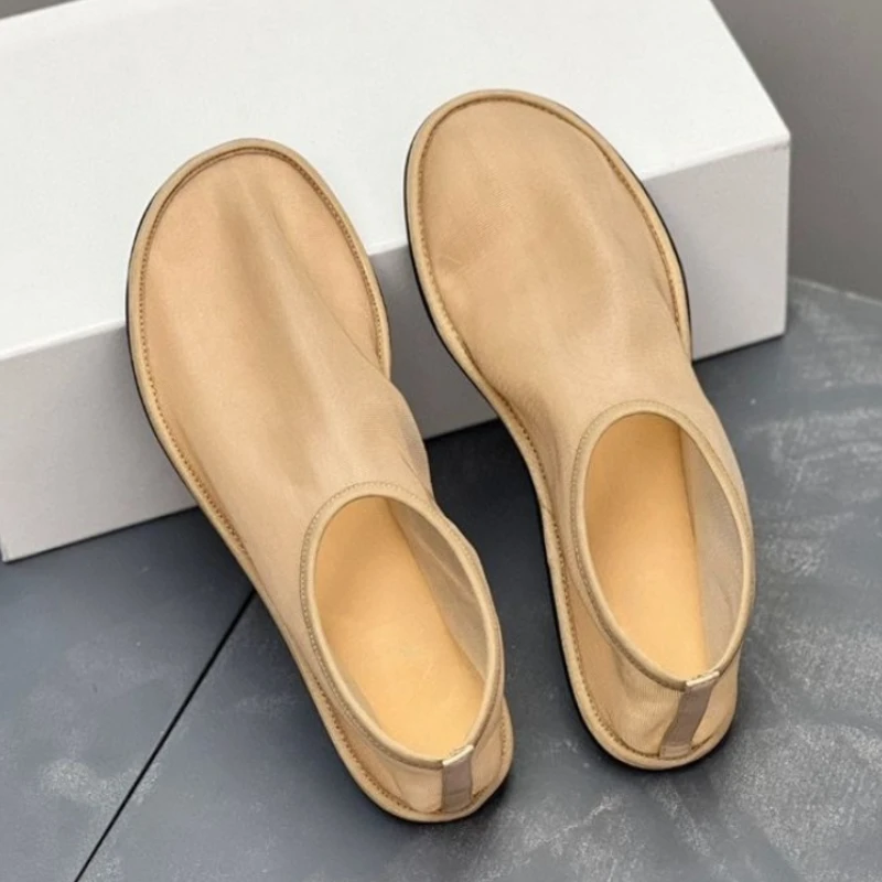 Breathable Mesh Women Loafers Summer Translucent Low Designer Shoes Fashion Lightweight Non-slip Casual Flats Plus Size 42 43