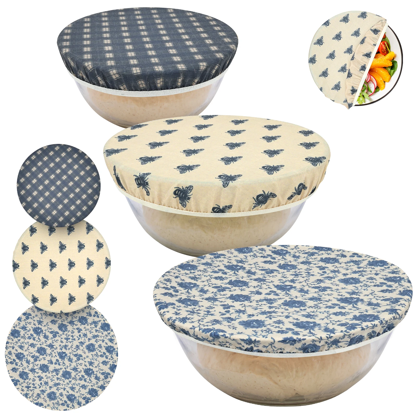 Beeswax Food Cover - Set di 6 Coperchi per Ciotole