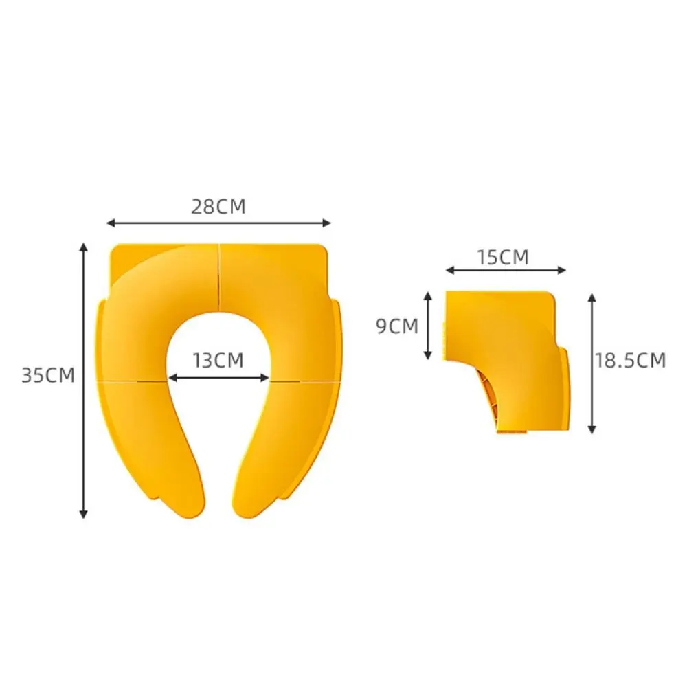 Foldable Travel Toilet Seat Non-slip Solid Color Potty Training Seat with Storage Bag Children Urinal Cushion for 0-7 Years Old