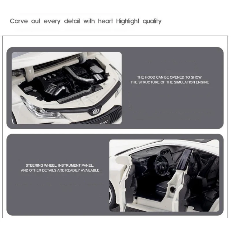 1:32 Corolla Hybrid Legering Auto Diecasts & Toy Vehicles Auto Model Geluid en licht Trek Auto Speelgoed Voor Kinderen geschenken
