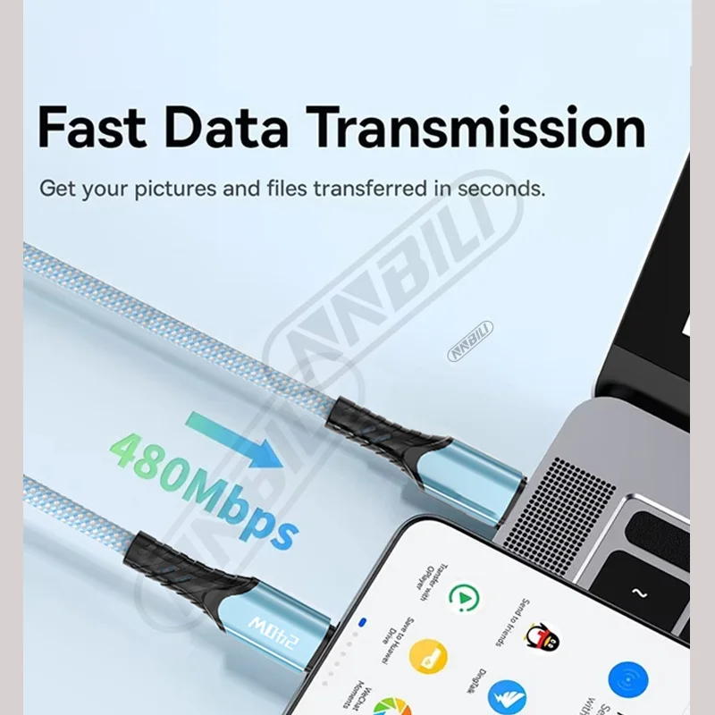 NNBILI 240W USB C To Type C Cable Super Fast Charging PD Type C Data Cable For iPhone 15 16 Xiaomi Samsung Huawei PC Macbook 
