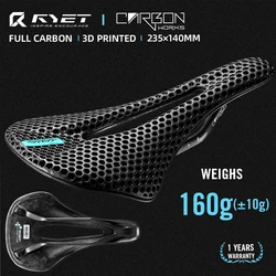 RYET 3D Printed Bike Carbon Saddle 140mm 143mm Super Light Road MTB Racing Saddles Bicycle Seat Cushion Cycling Seating Parts