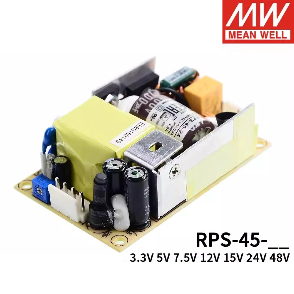 Fonte de alimentação de comutação de saída única médica, BEM, RPS-45-5, RPS-45-12, RPS-45-15, RPS-45-24, RPS-45-48, RPS-45-3.3, PCB, Taiwan