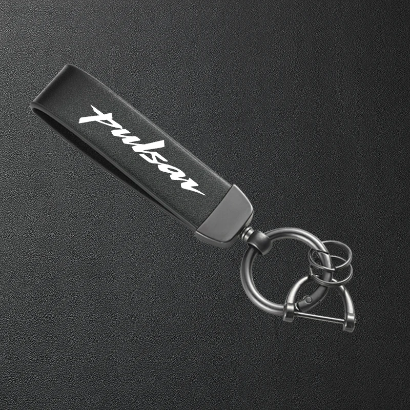 For Bajaj Pulsar 200 NS 200 RS 200 AS 220 F Pulsar 180 150 Dominar 400 Motorcycle High-Grade Leather Keychain Metal Keyring