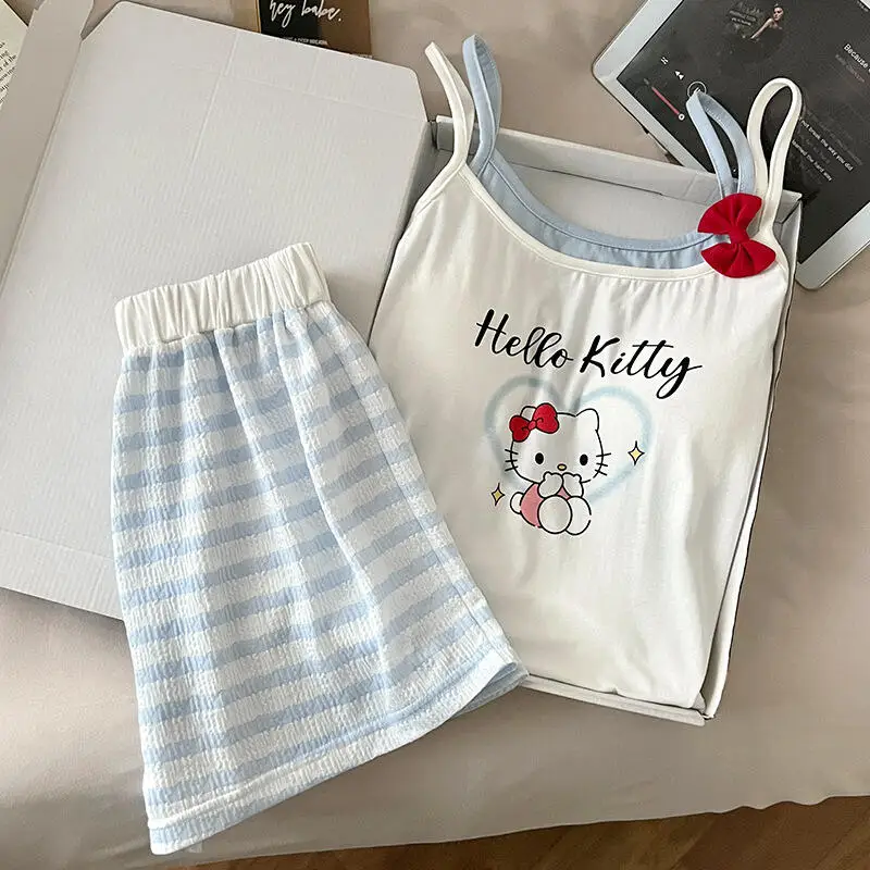 

Women's Suspender Shorts Pajama Set Women's Summer New Sleeveless Pants Home Wear Student Vest Korean Sweet Soft Two-Piece Set